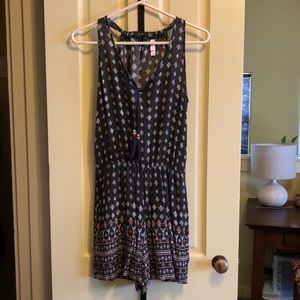 Gray boho shorts romper by Xhilaration